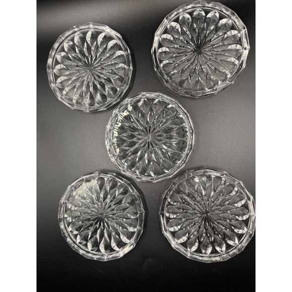 Bavaria Other - Vintage Bavarian Lead Crystal Starburst Coasters, Set of 5, Germany, 3.5 inch